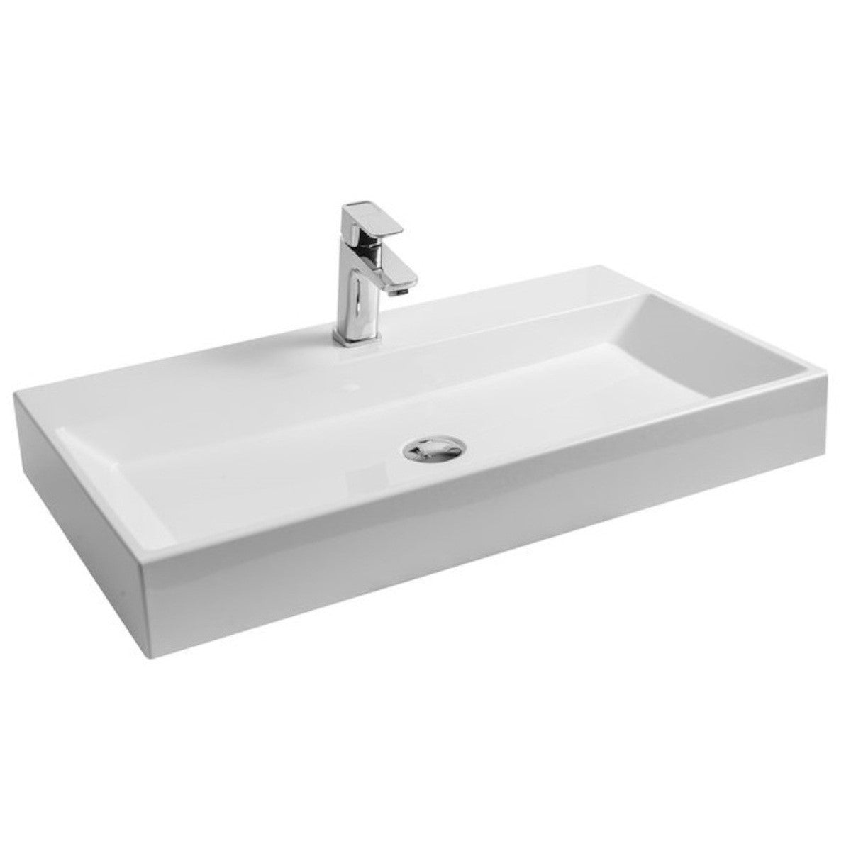 NATURUM0800 Ravak Natural 80 x 45 cm stenski umivalnik iz litega marmorja z odprtino za armaturo
