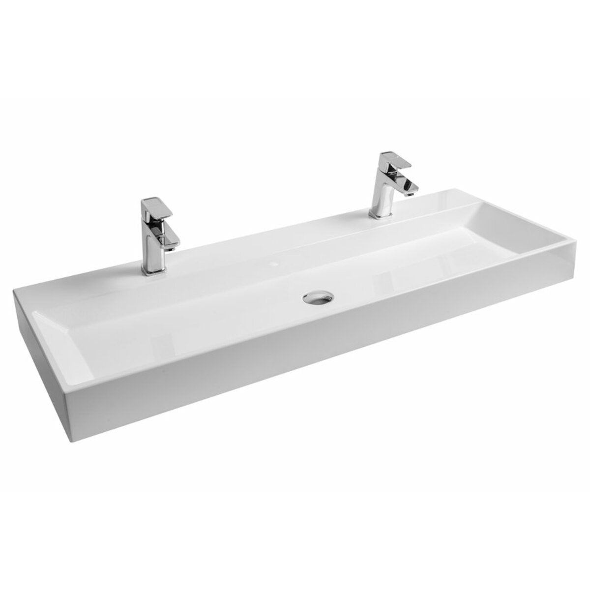 XJO01212000 Ravak Natural 120 x 45 cm dvojni umivalnik iz litega marmorja z 2 odprtinama