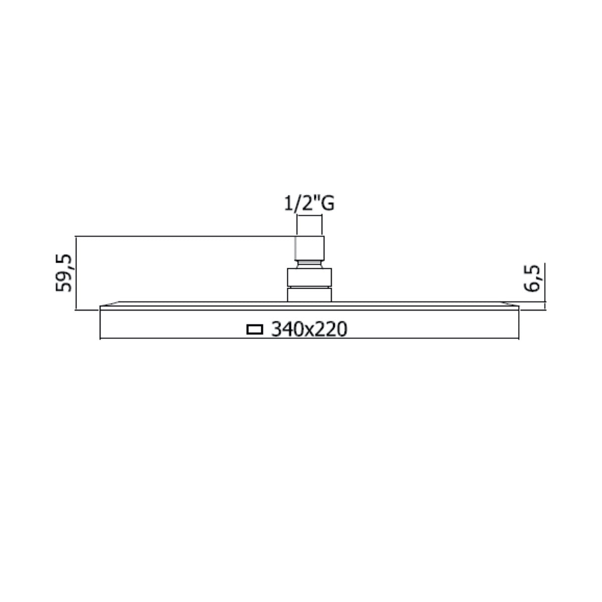 OPH010 Optima 22 cm x 34 cm nadglavna prha