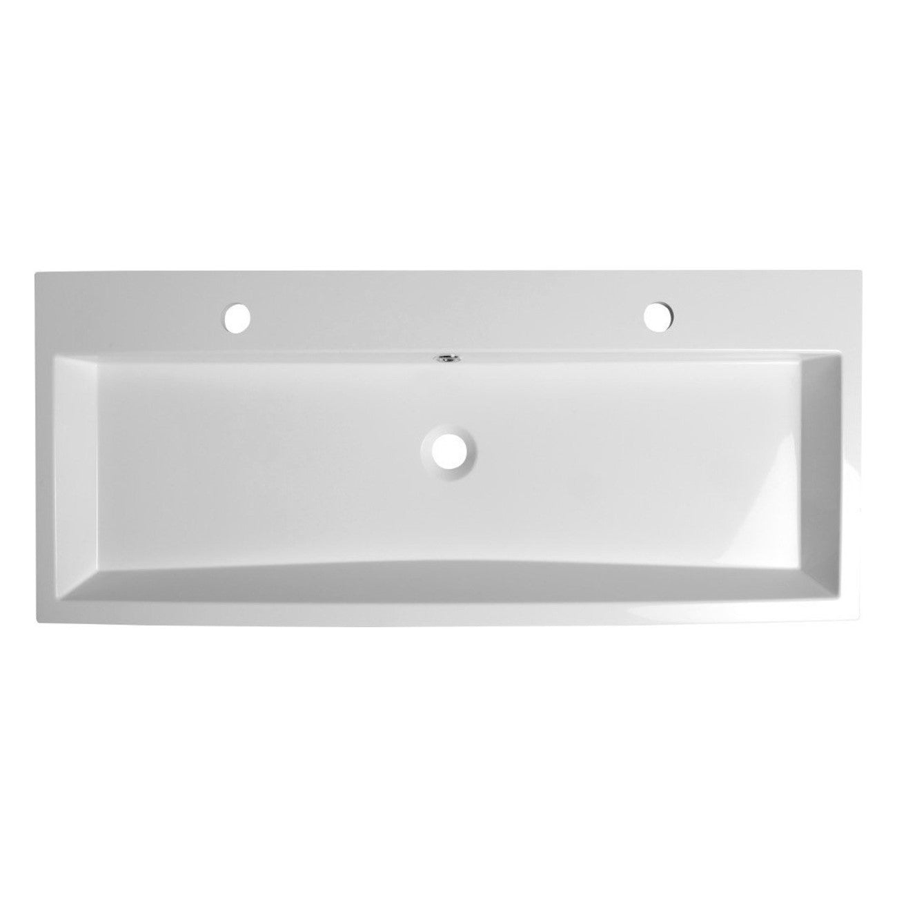 OR101 Sapho Orinoko 100 x 42 cm dvojni umivalnik iz litega marmorja z 2 odprtinama