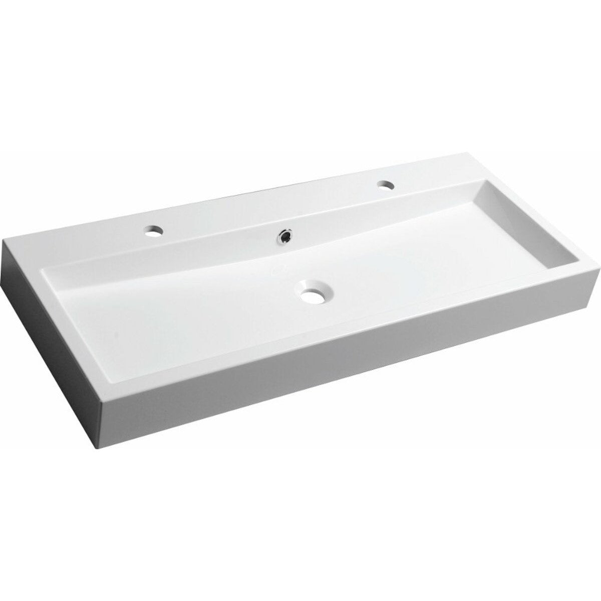 OR101 Sapho Orinoko 100 x 42 cm dvojni umivalnik iz litega marmorja z 2 odprtinama