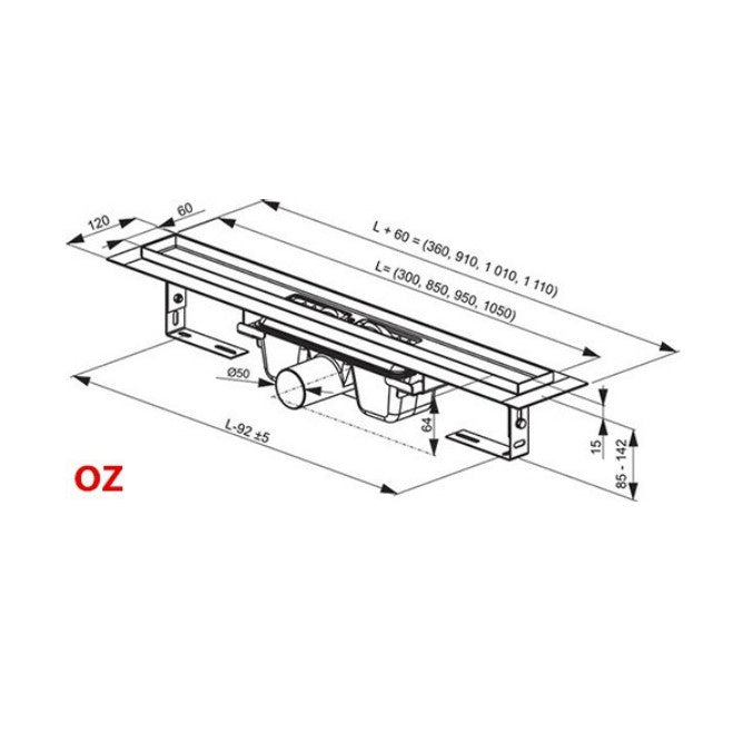 X01622 Ravak Runway 75 cm tuš kanaleta iz nerjavnega jekla