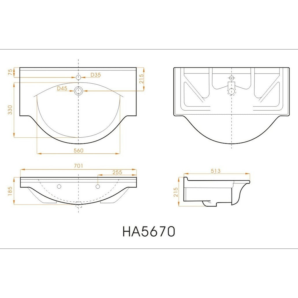 PRO70Z Naturel Keramia Pro 70 x 56 cm umivalnik z omarico