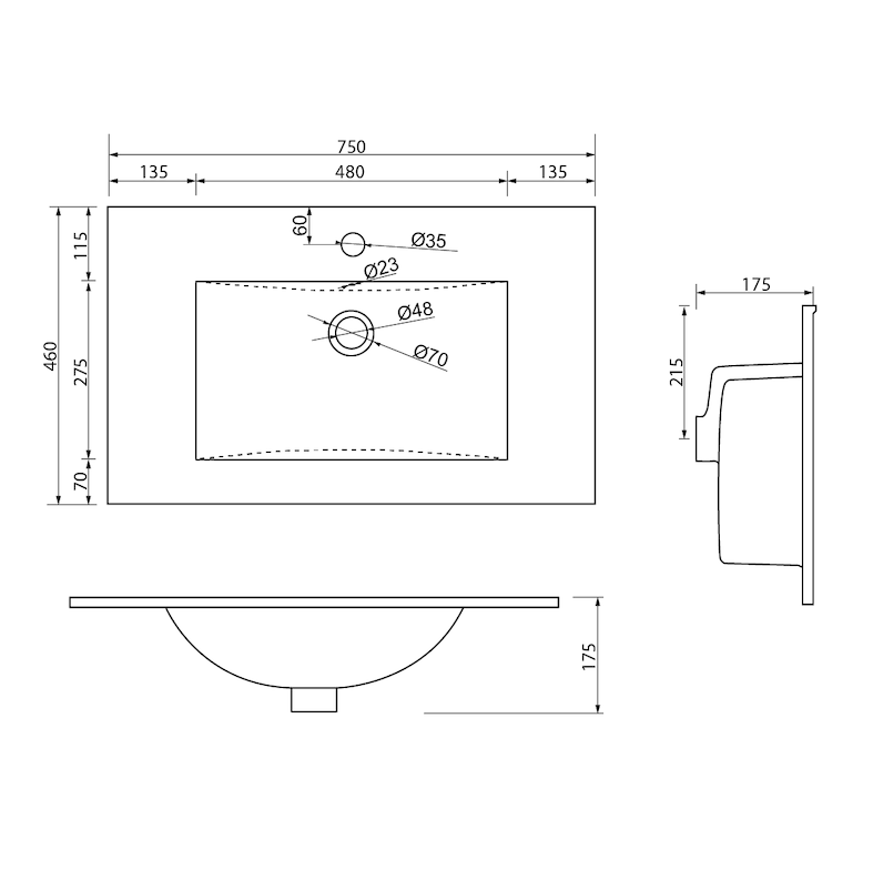 PROVENCE75BT Naturel Provence 75 x 46 cm umivalnik z omarico retro izgleda