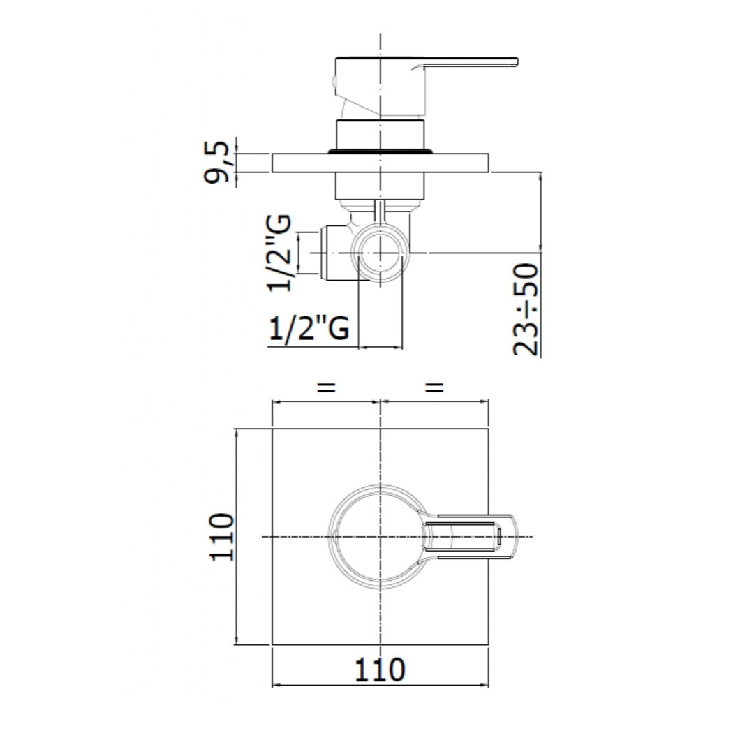 RIN010 Paffoni Vallone (1 priključek) podometna armatura za tuš