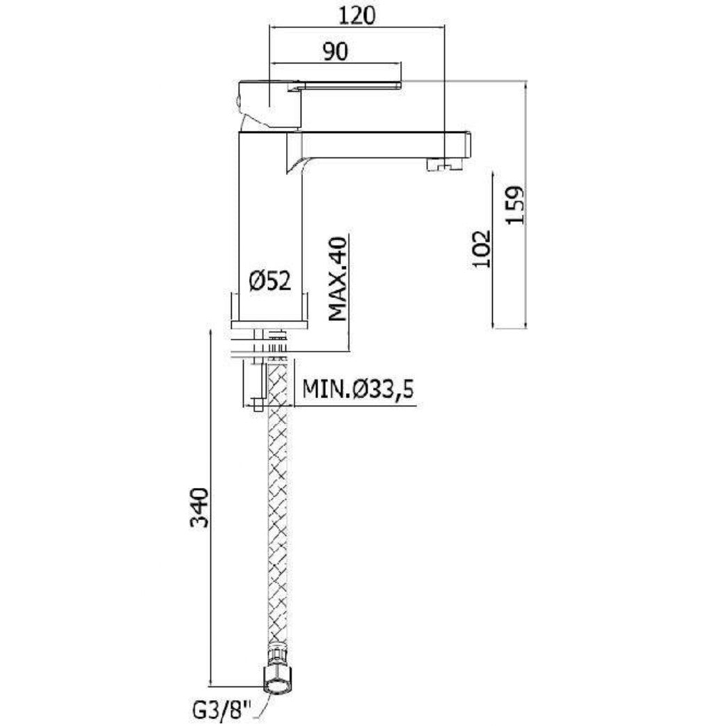 RIN071NO Paffoni Vallone armatura za umivalnik črna