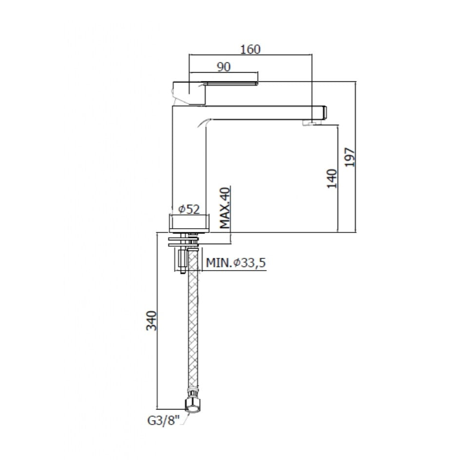 RIN074NO Paffoni Vallone armatura za umivalnik črna