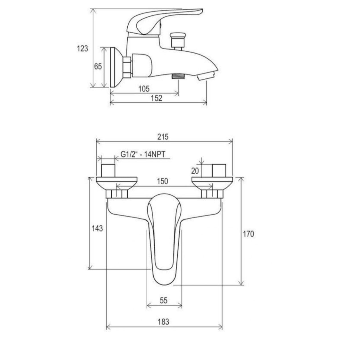X070011 Ravak Rosa stenska armatura za kad