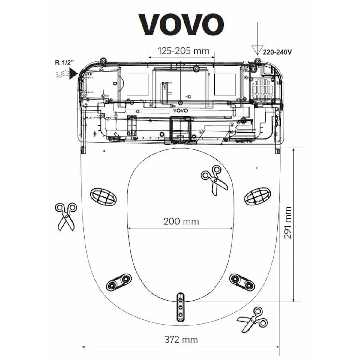 VOVO šablona za WC desko VB3100S / VB4100S