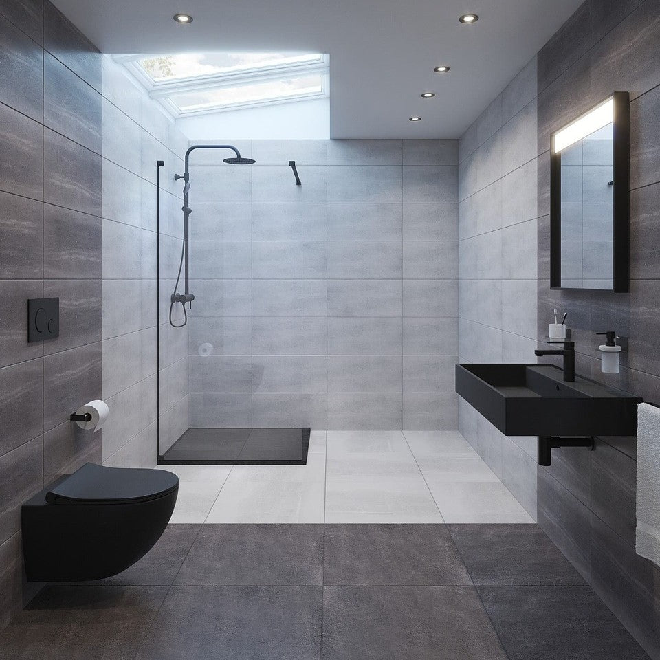 SATALEK16090 SAT Alek 160 x 90 cm pravokotna tuš kad iz litega marmorja črna