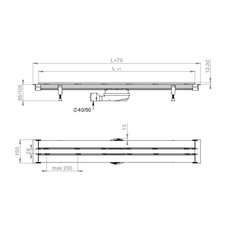 SATAZ100ZM SAT Flexi 100 cm tuš kanaleta iz nerjavnega jekla