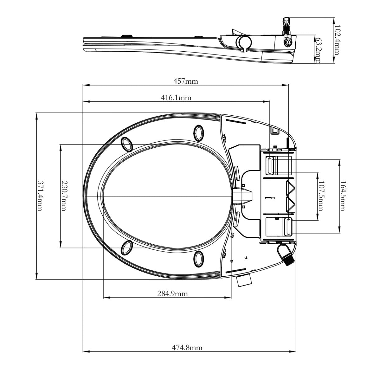 SATBEASY2233 SAT neelektrična WC deska - Soft Close, z bide funkcijo