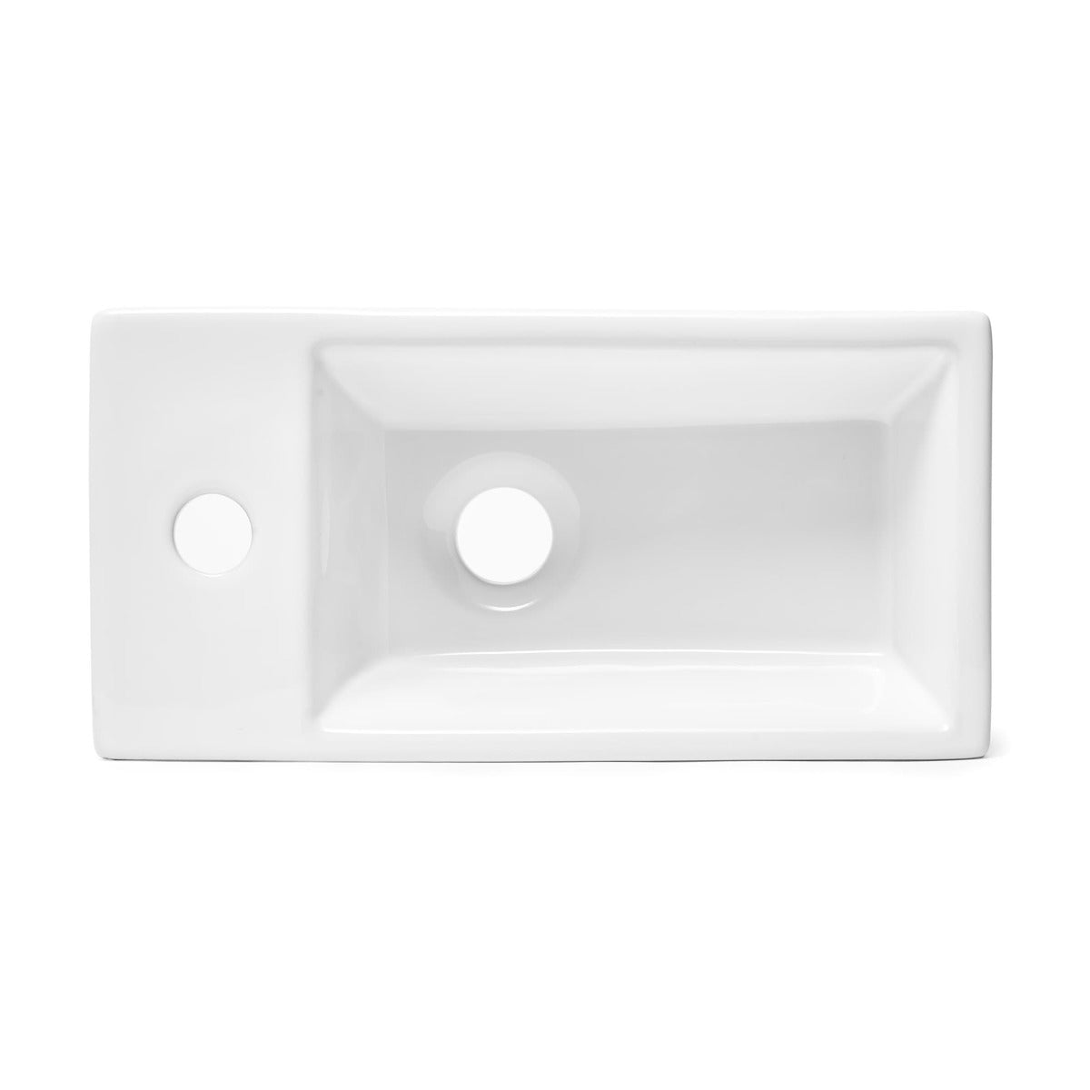 SATBRE4020SL SAT Brevis 40,5 x 20,5 cm leva izvedba stenski keramični umivalnik z odprtino za armaturo