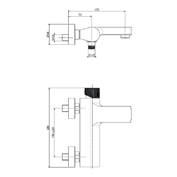 SATBSEVO222 SAT Evolution stenska armatura za kad