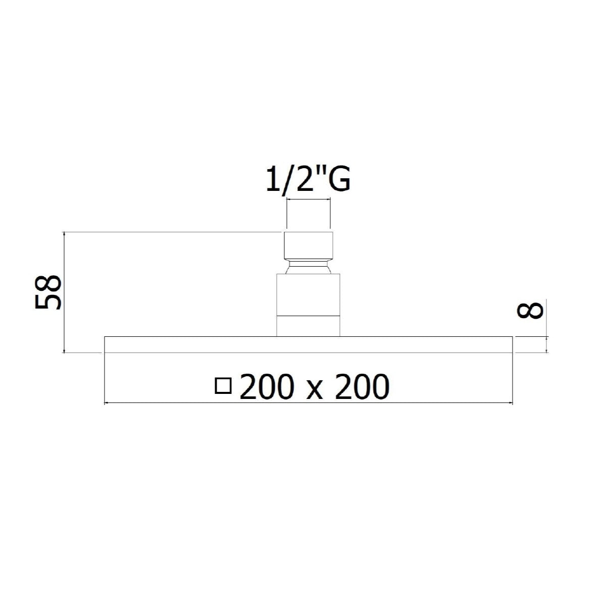 SATBSHSBW SAT B-WAY 20 cm x 20 cm nadglavna prha črna
