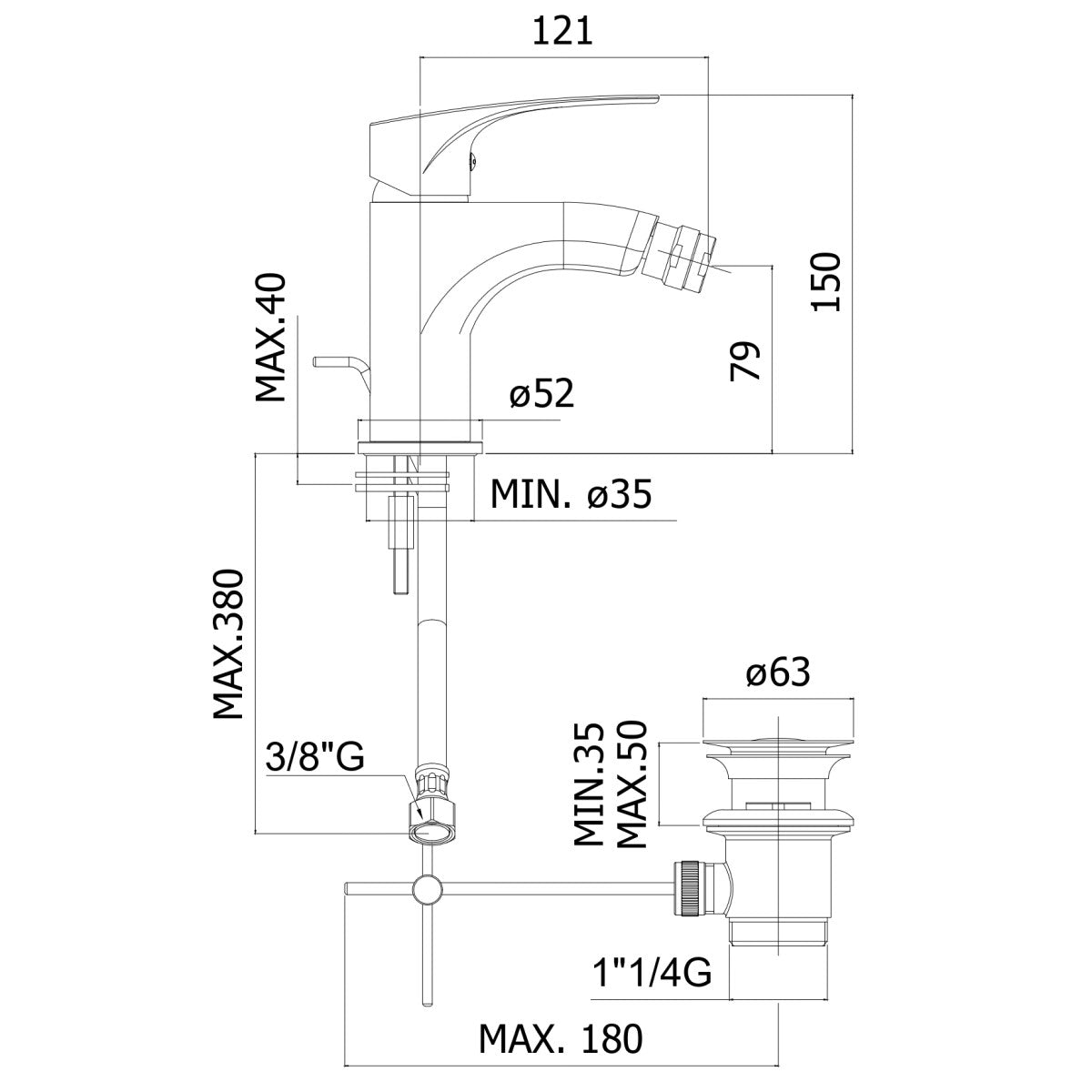 SATBSPRO235 SAT Project armatura za bide