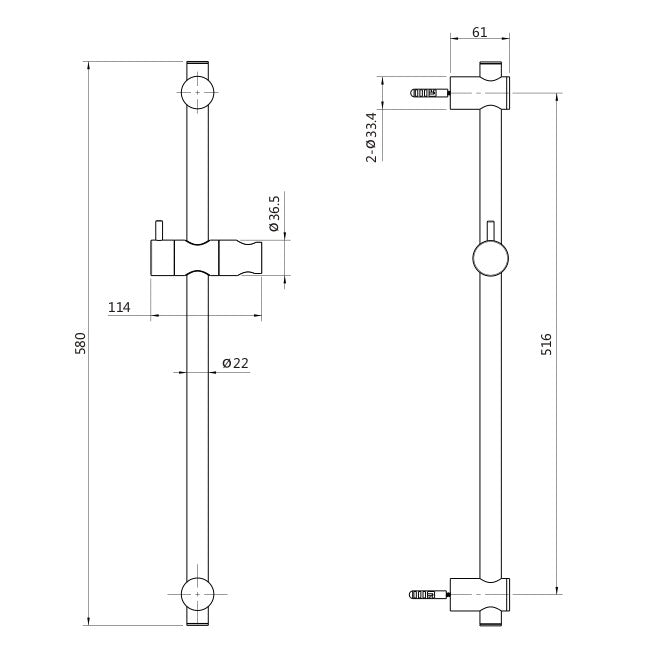 SATBSSTDA SAT DARK PVD Gun Metal pomična tuš konzola