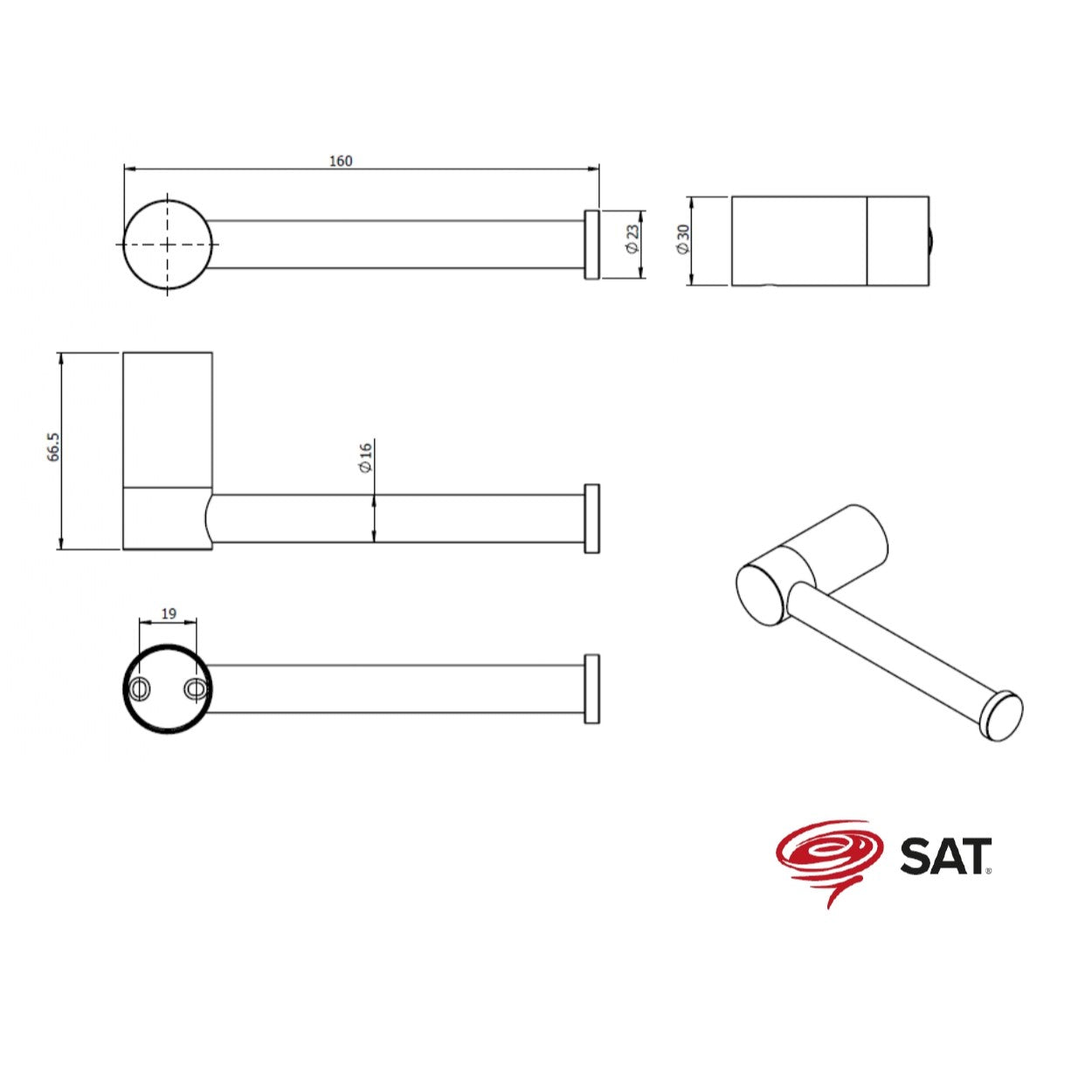 SATDBWAYR26 SAT B-Way R držalo za toaletni papir