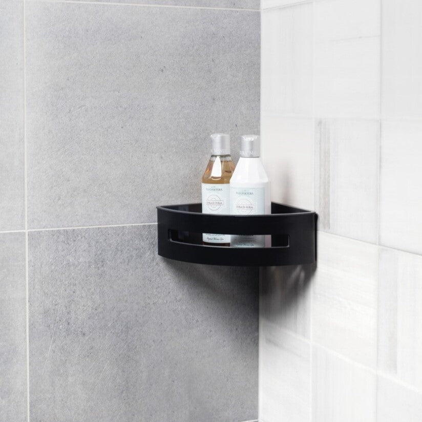 SATDPOLROHMC SAT kotna polica iz nerjavnega jekla črna