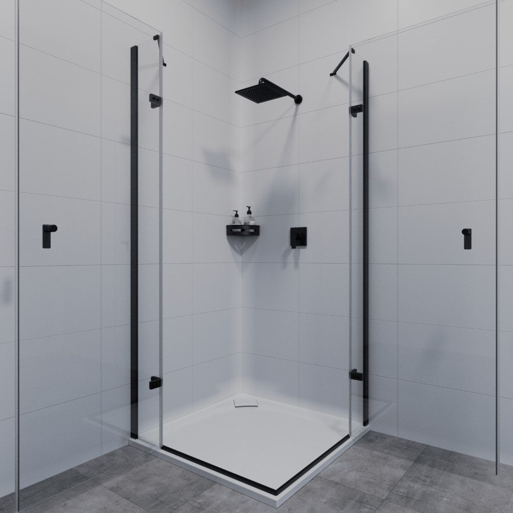 SATDPOLROHMC SAT kotna polica iz nerjavnega jekla črna