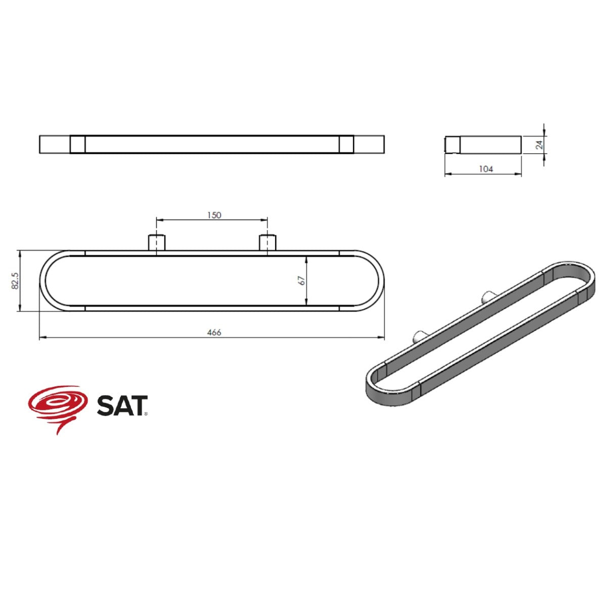 SATDSIMR04GM SAT Simply R DARK PVD Gun Metal univerzalno držalo