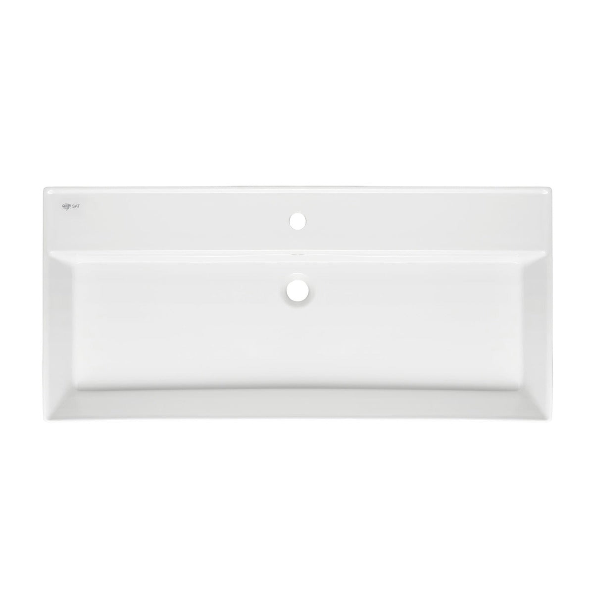 SATINF10046 SAT Infinitio 100 x 46 cm nadpultni keramični umivalnik z odprtino za armaturo