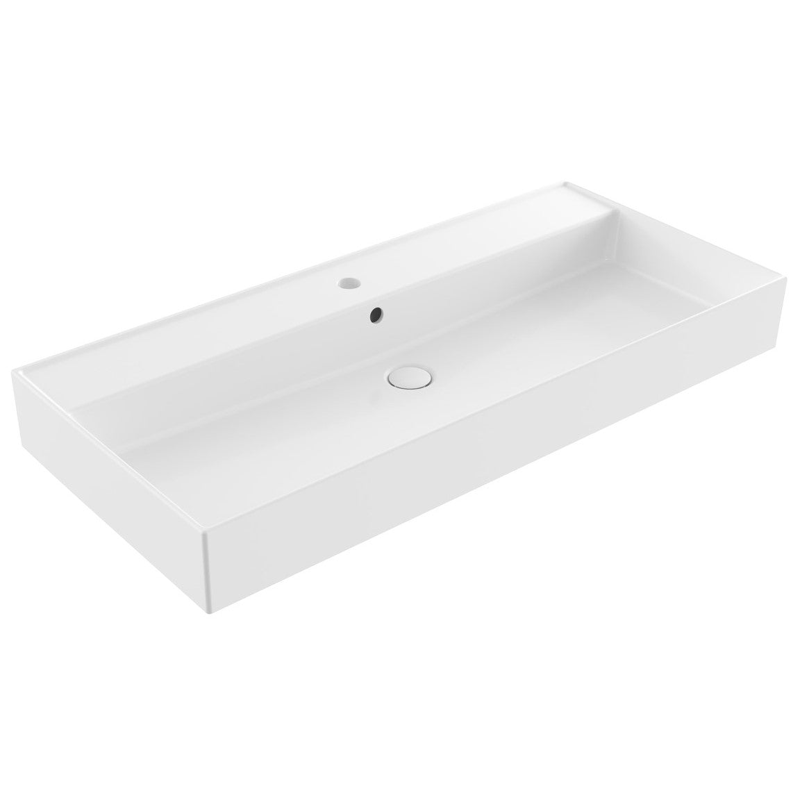SATINF10046 SAT Infinitio 100 x 46 cm nadpultni keramični umivalnik z odprtino za armaturo
