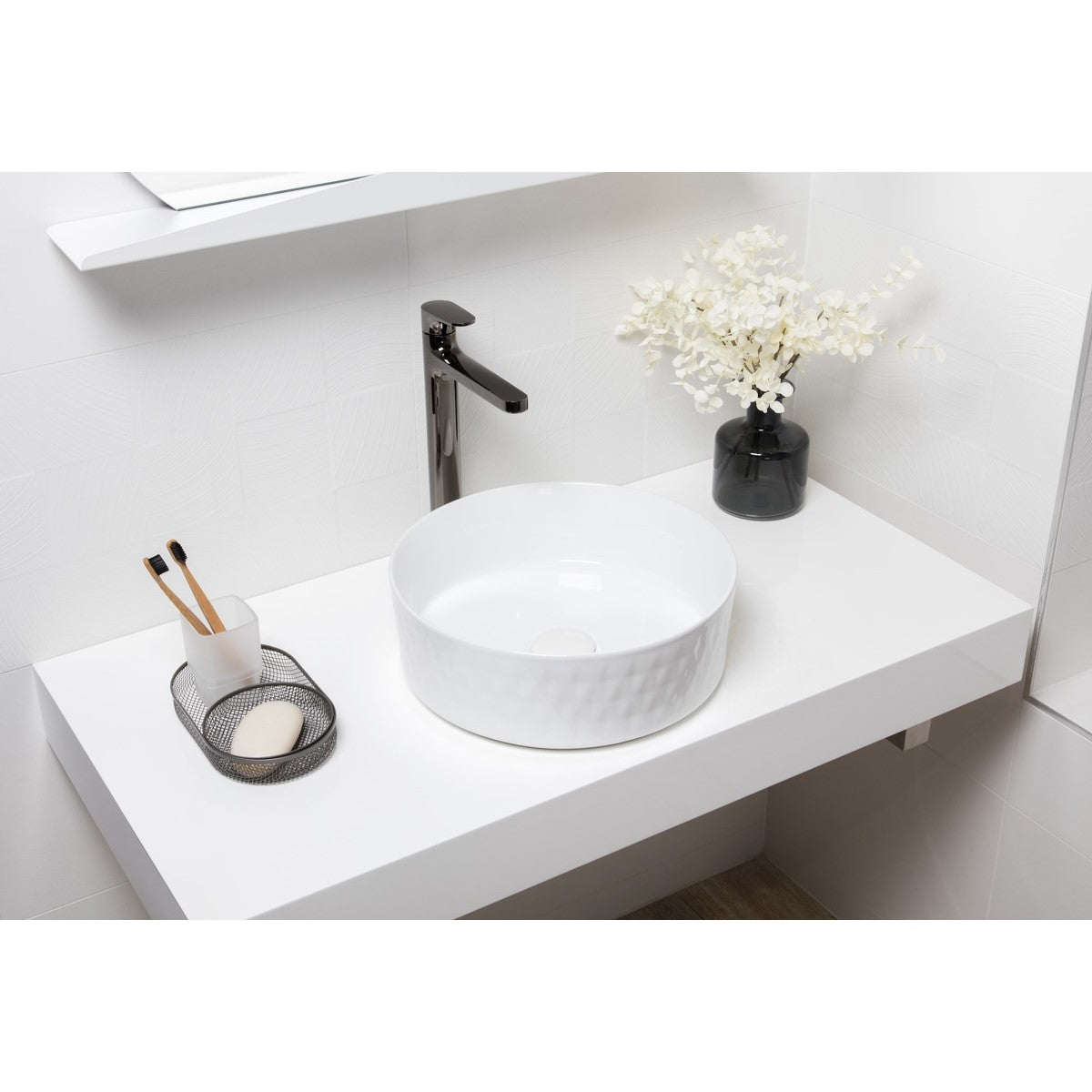 SATINF3636 SAT Infinitio 36 x 36 cm okrogli nadpultni keramični umivalnik