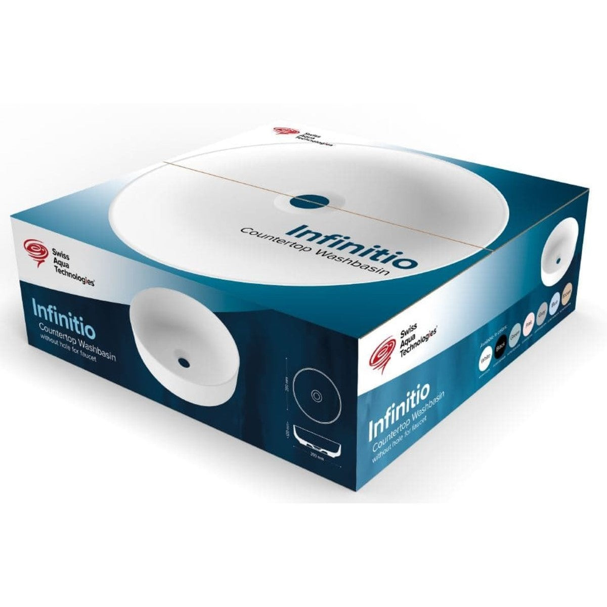 SATINF3939LBRM SAT Infinitio 39 x 39 cm okrogli bež nadpultni keramični umivalnik z mat zaključkom