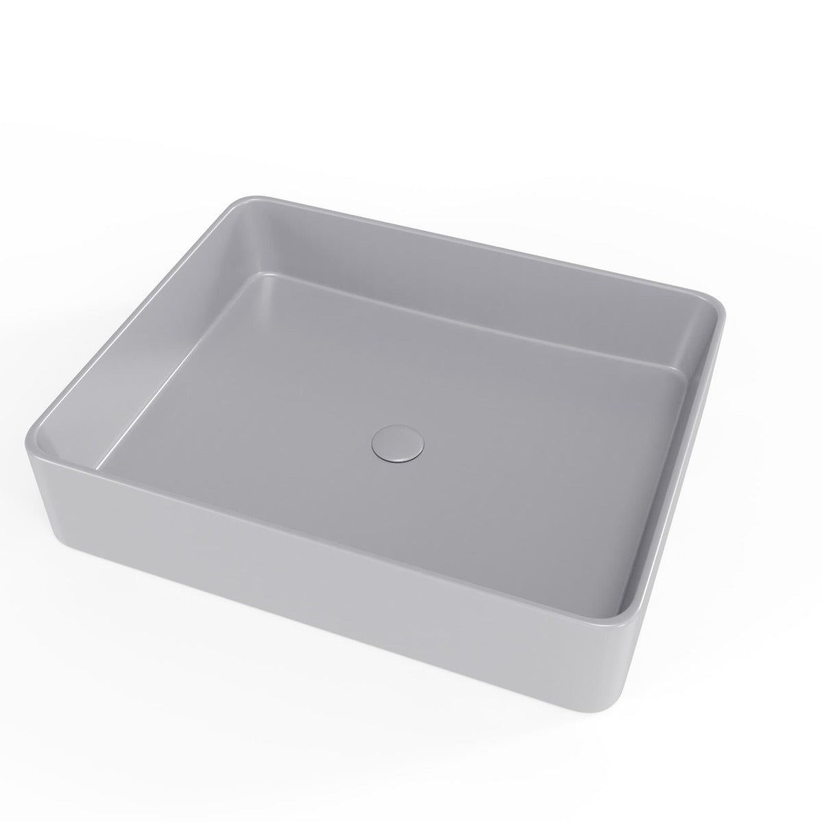 SATINF5040LGRM SAT Infinitio 50 x 40 cm pravokotni sivi nadpultni keramični umivalnik z mat zaključkom