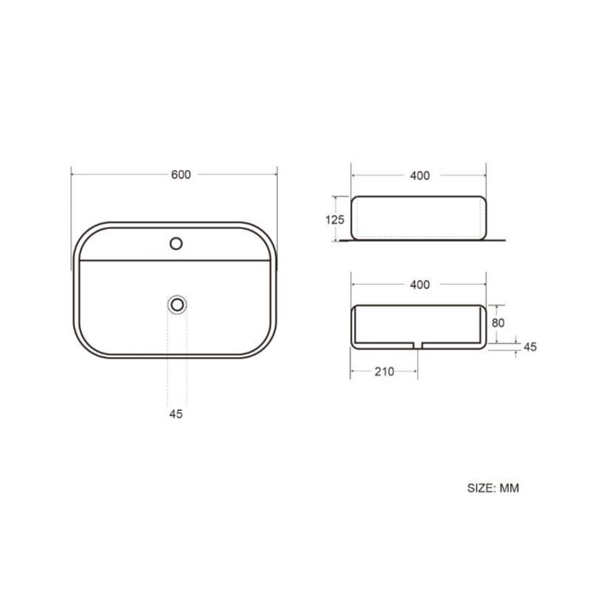 SATINF6040 SAT Infinitio 60 x 40 cm ovalni nadpultni keramični umivalnik z odprtino za armaturo
