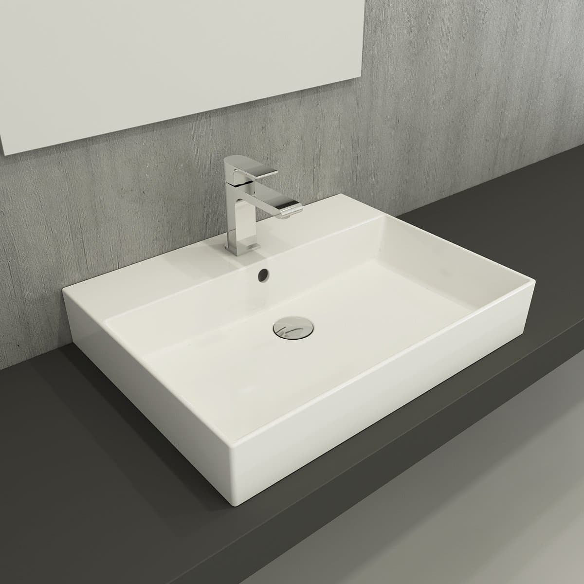 SATINF6046 SAT Infinitio 60 x 46 cm nadpultni keramični umivalnik z odprtino za armaturo