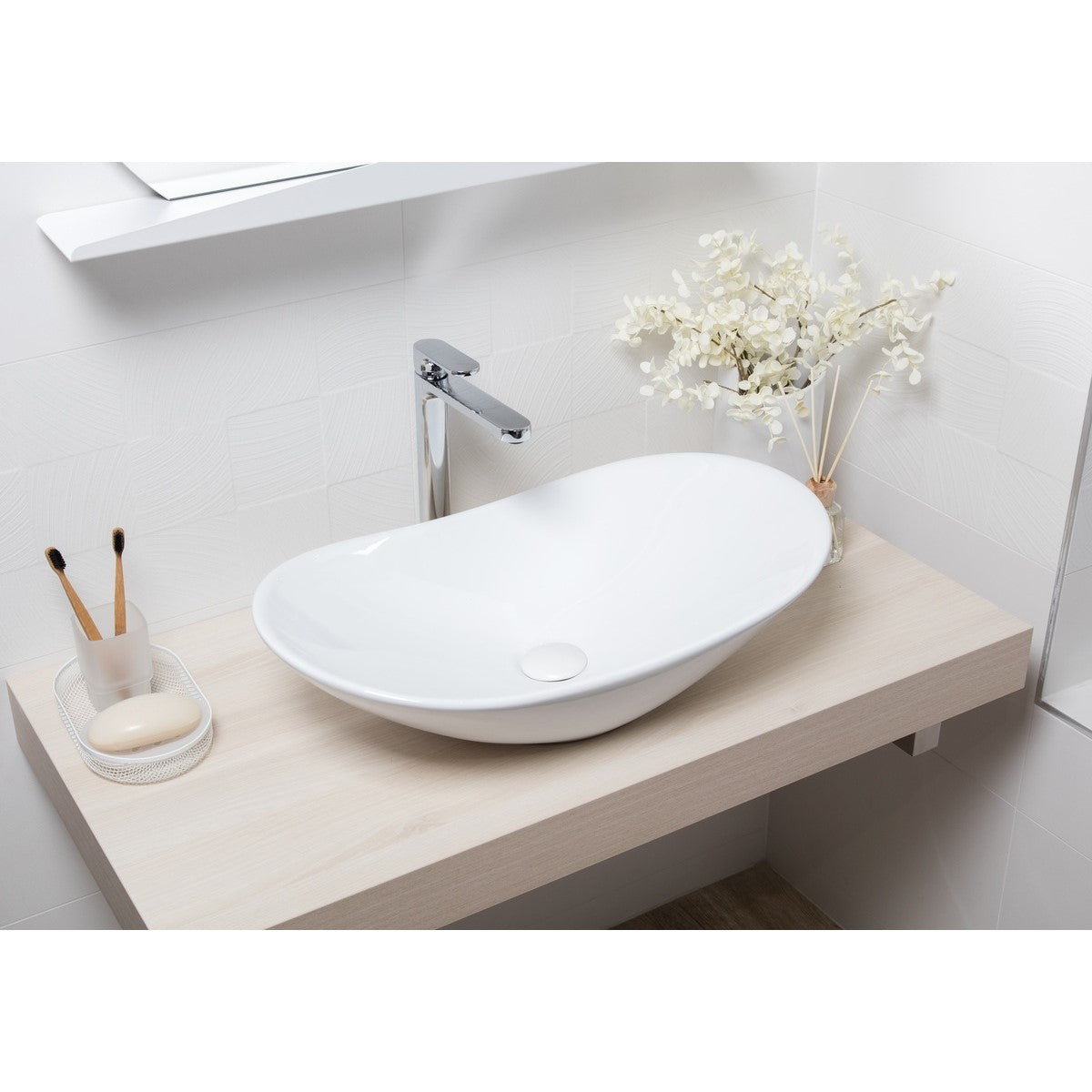 SATINF61536 SAT Infinitio 61,5 x 36 cm ovalni nadpultni keramični umivalnik