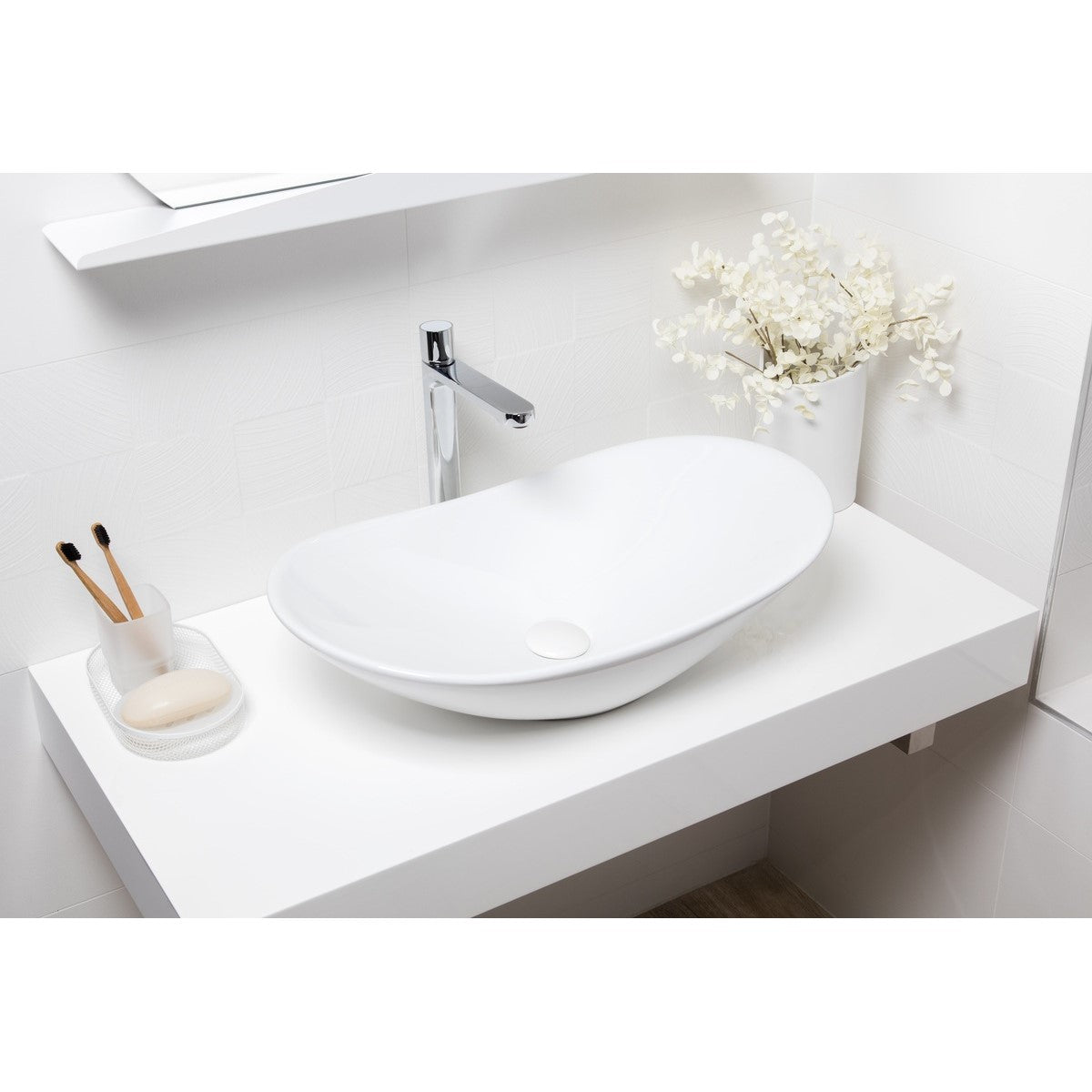 SATINF61536 SAT Infinitio 61,5 x 36 cm ovalni nadpultni keramični umivalnik