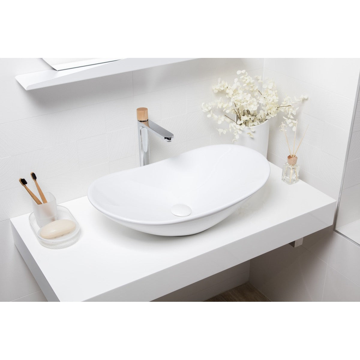 SATINF61536 SAT Infinitio 61,5 x 36 cm ovalni nadpultni keramični umivalnik