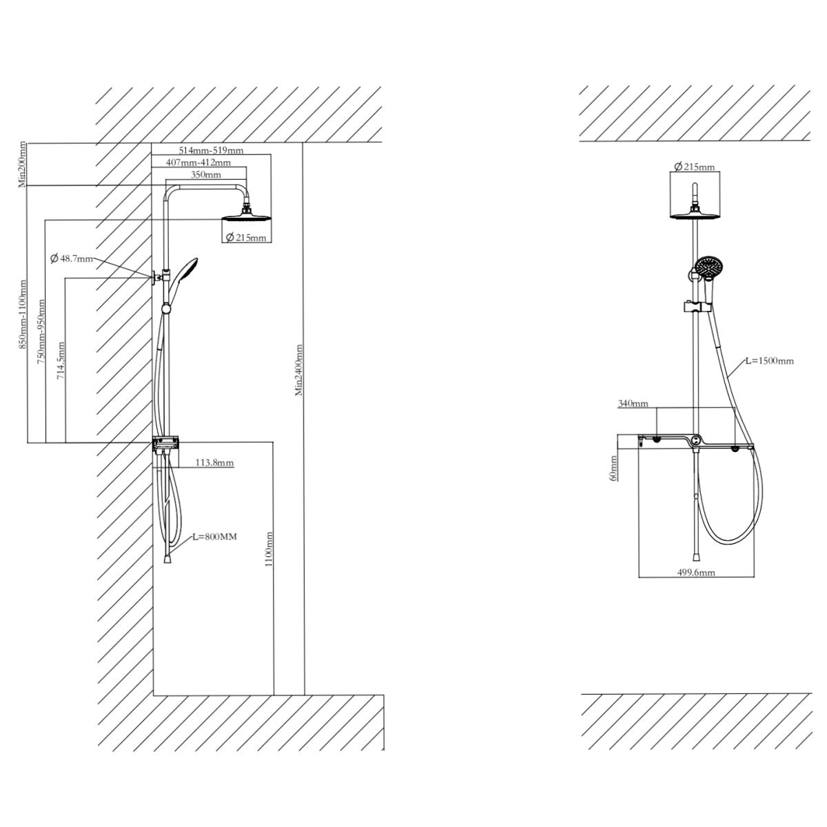SATPIPE SAT tuš set s funkcujo slapa brez armature