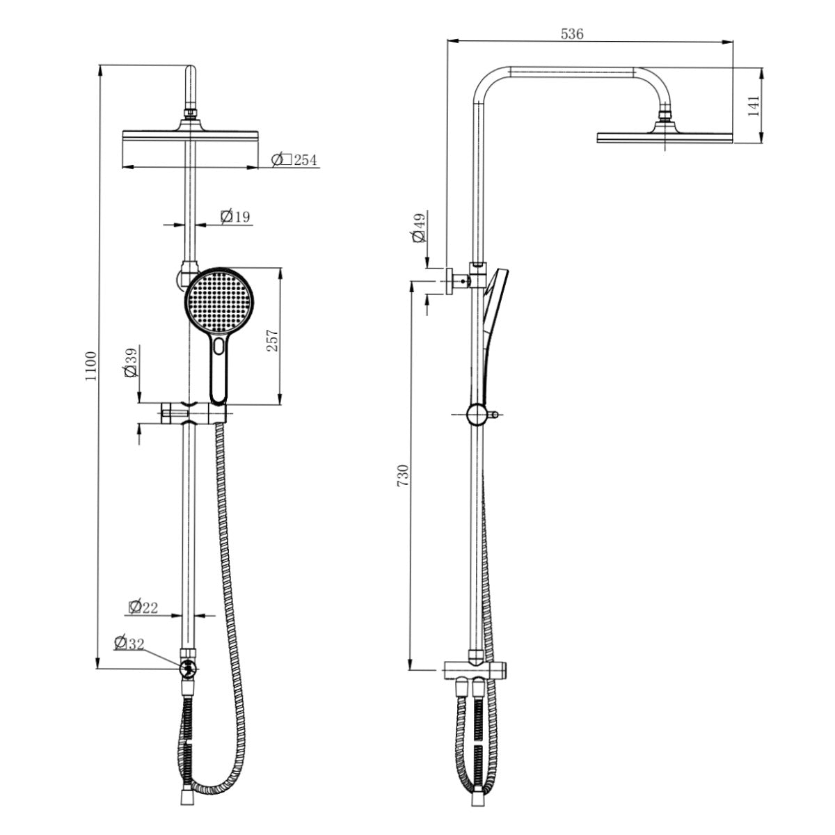 SATPIPET SAT tuš set brez armature