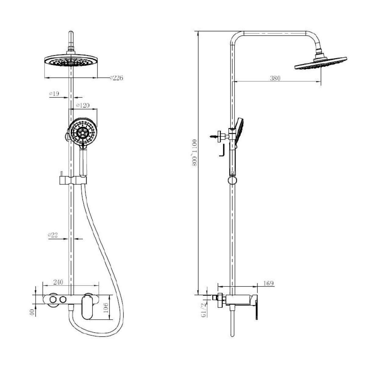 SATSSPKP SAT armatura za tuš s tuš setom