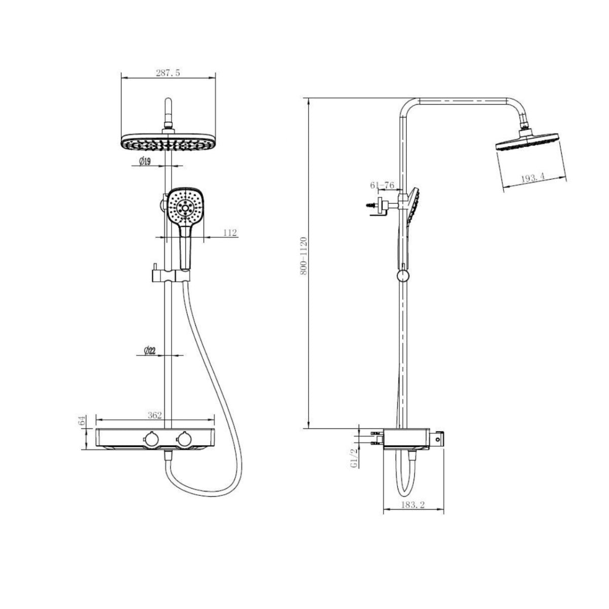 SATSSTHP SAT termostatska armatura za tuš s tuš setom