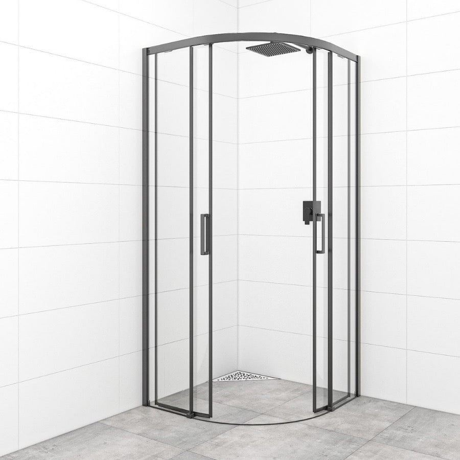 SATTEXSBB100CT SAT TEX BB 100 x 100 polkrožna tuš kabina brez okvirja črna