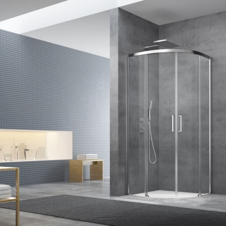 SATTEXSBB100CRT SAT TEX BB 100 x 100 polkrožna tuš kabina brez okvirja