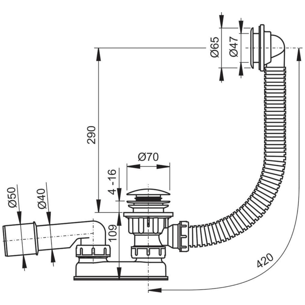 X01315 Ravak Sabina Click-Clack sifon za tuš kad
