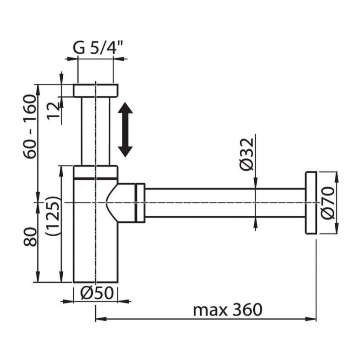 X01371 Ravak 10° sifon za umivalnik spodnji del