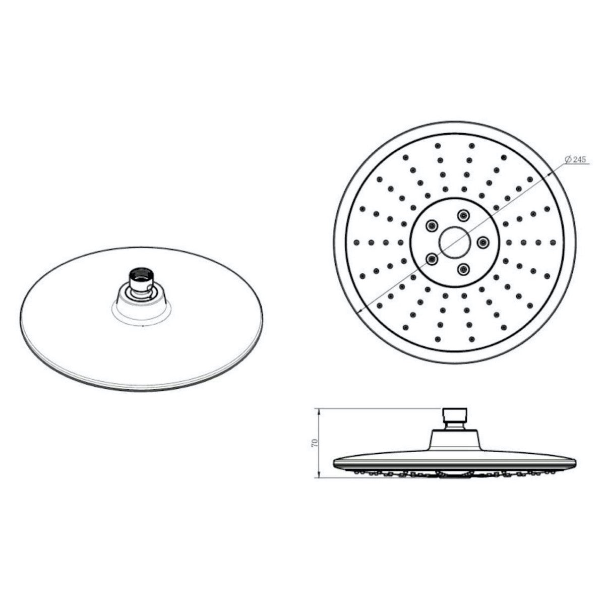 SIKOBSHSKP33 SIKO 23 cm nadglavna prha s funkcijo samočiščenja