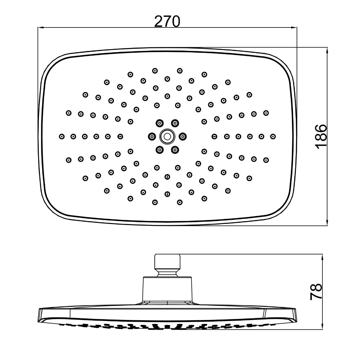 SIKOBSHSZP32 SIKO 27 cm x 18 cm nadglavna prha