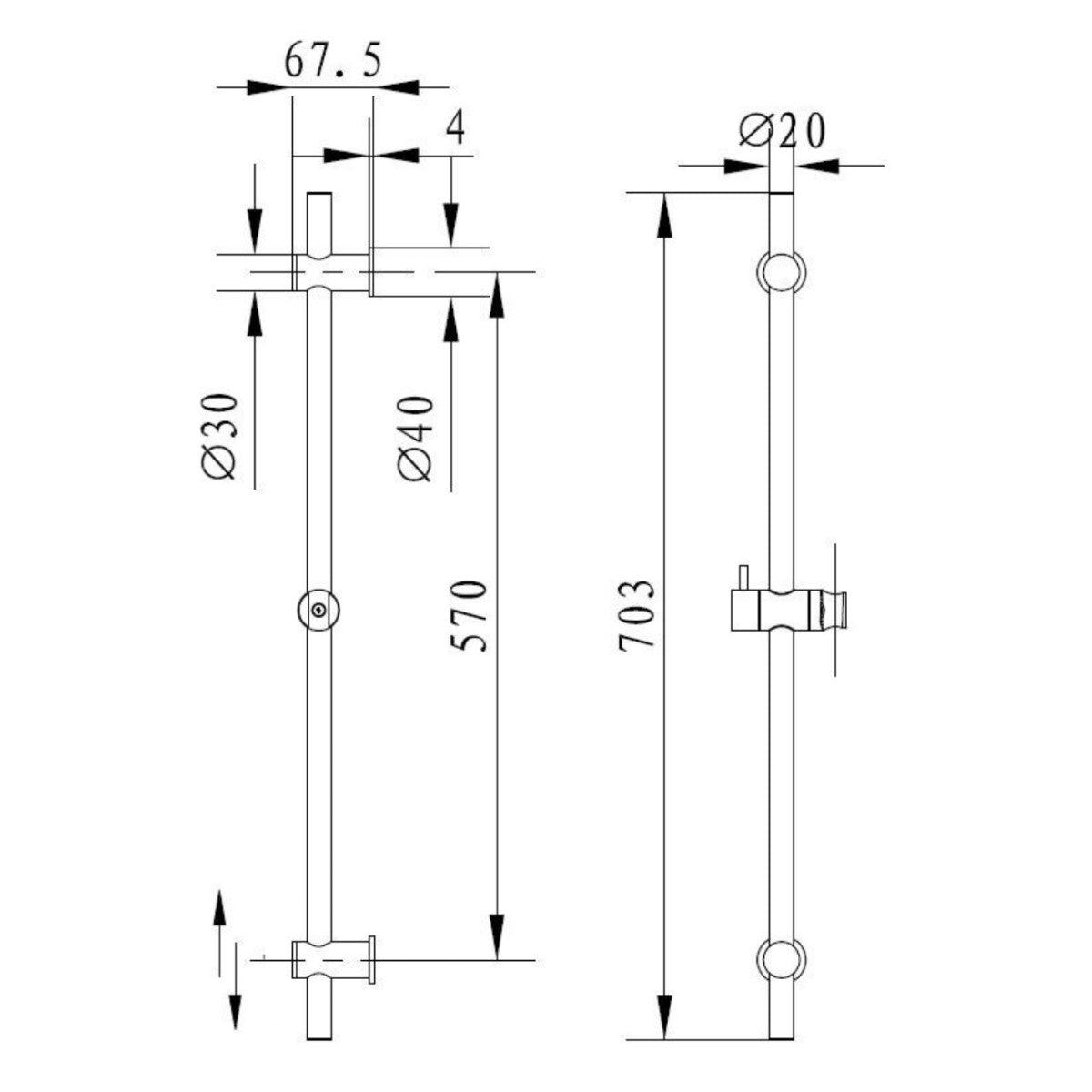 SIKOBSSTK71 SIKO pomična tuš konzola