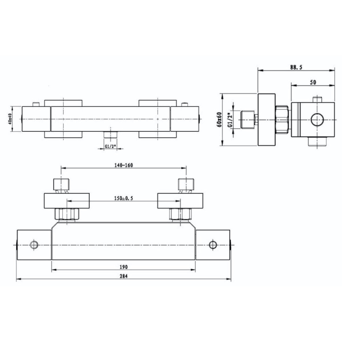 Armature-SIKOBST268H Optima Levanta stenska termostatska armatura za tuš -KOPALNICA-ONLINE.SI