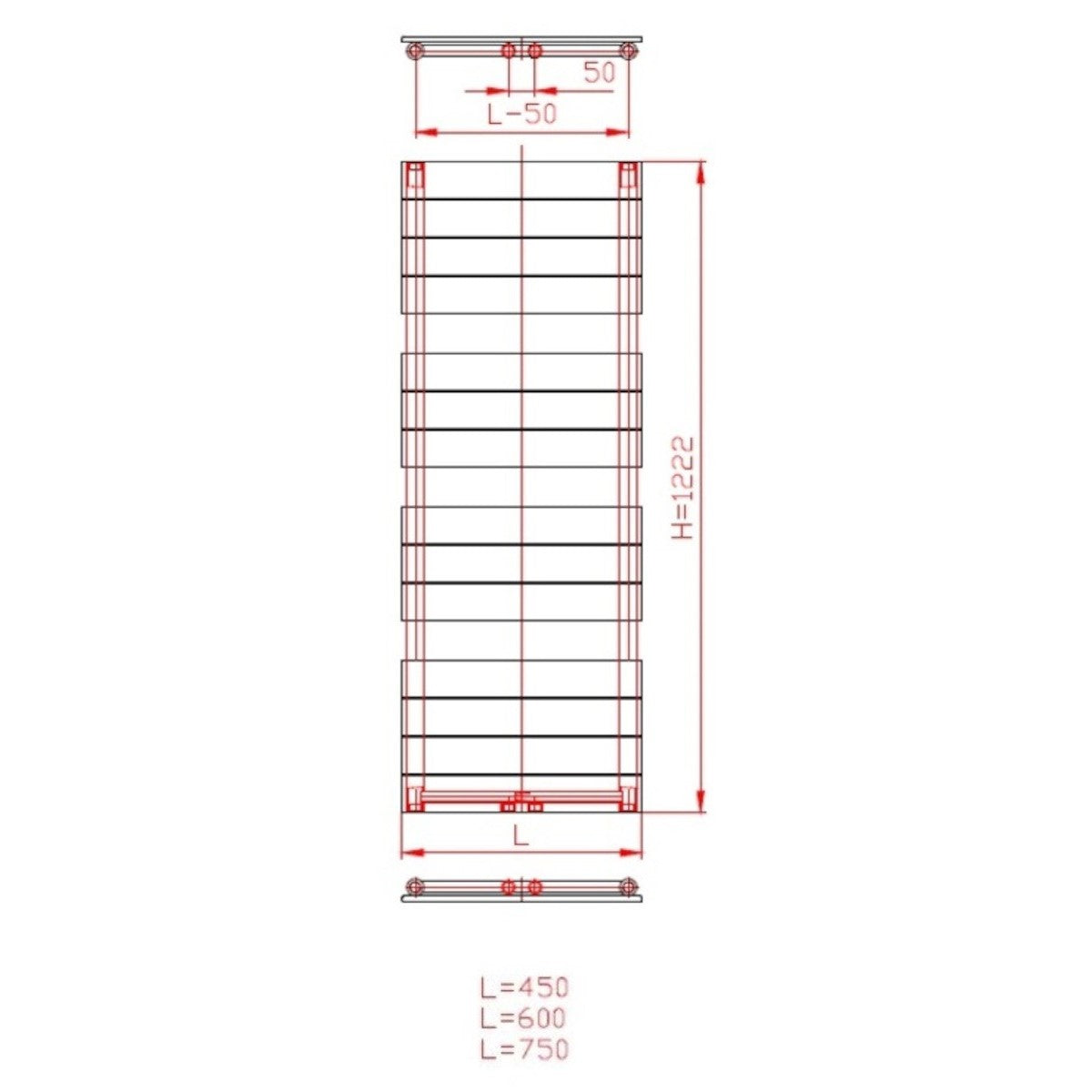 SIKOD5001200 Anima Viktor 45 cm x 122 cm kopalniški radiator univerzalni
