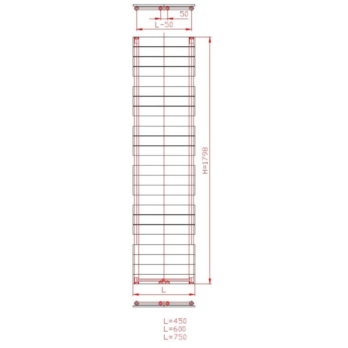 SIKOD5001800A Anima Viktor 45 cm x 179 cm kopalniški radiator univerzalni