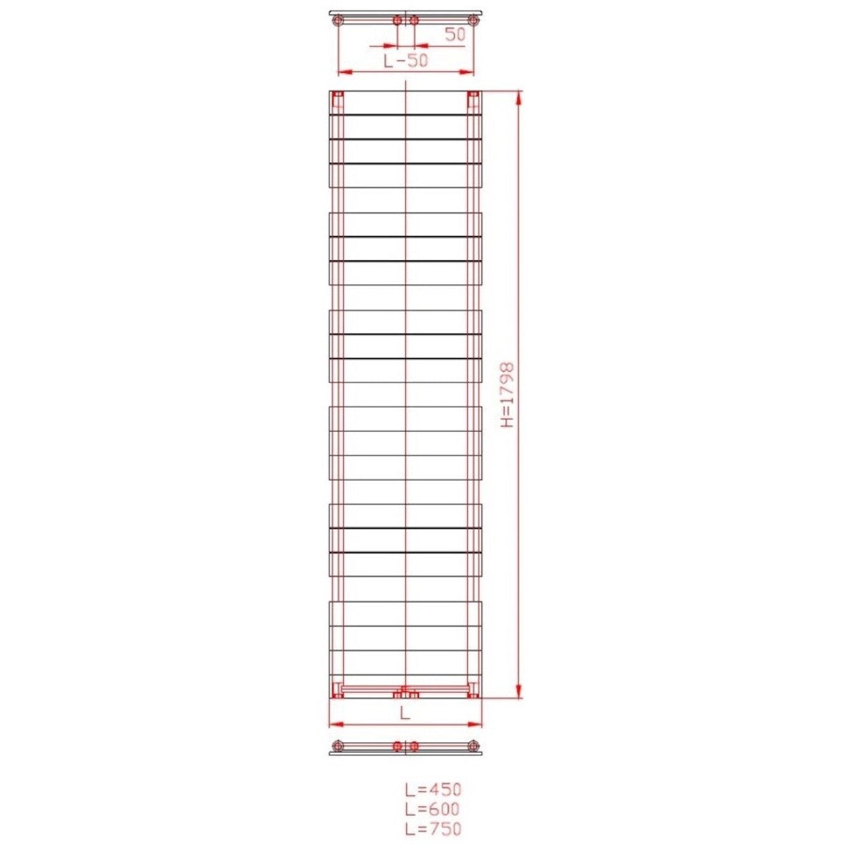 SIKOD6001800 Anima Viktor 60 cm x 179 cm kopalniški radiator univerzalni